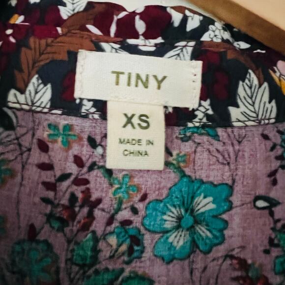 Anthropologie Women's Blouse Top Shirt Tiny Printed XS Olsen Floral Buttondown - Picture 7 of 9